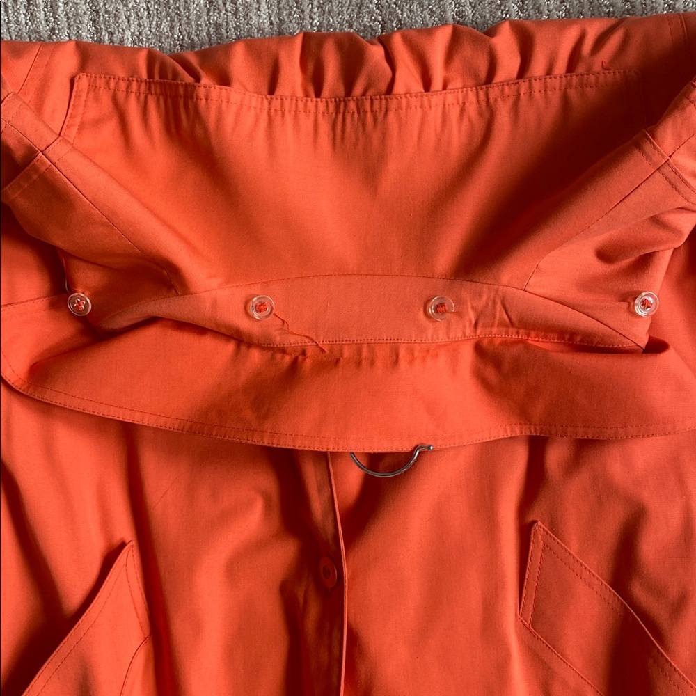 1970s Vintage London Fog Coral Orange Hooded Maincoat Weatherwear Rain Jacket - Picture 11 of 15